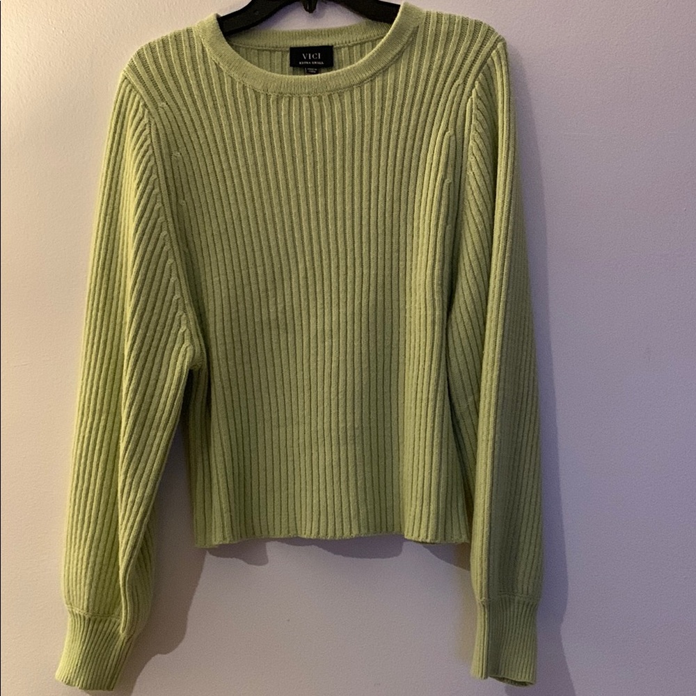 Vici Vibrant Green Crew Neck Sweater -Preloved